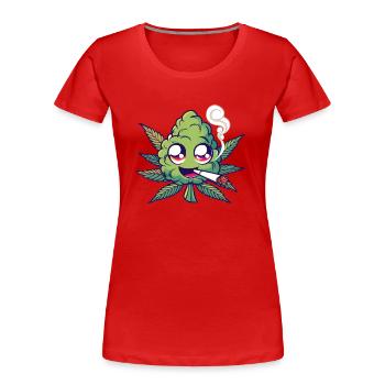 Bourgeon à fumer - T-shirt bio Premium Femme - rouge - Devant - Mia (176cm)