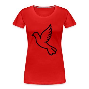 Colombe - T-shirt bio Premium Femme - rouge - Devant - Mia (176cm)