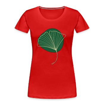 Ginkgo - T-shirt bio Premium Femme - rouge - Devant - Mia (176cm)