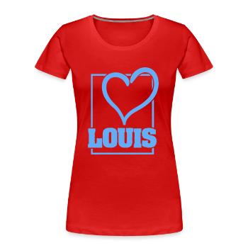 Louis - Frauen Premium Bio T-Shirt - Rot - Vorne - Mia (176cm)