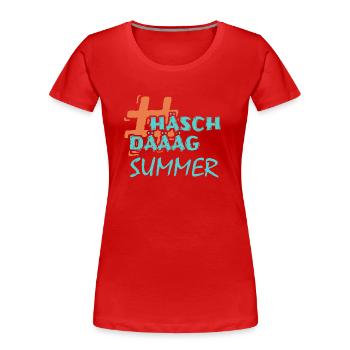 Summer - Frauen Premium Bio T-Shirt - Rot - Vorne - Mia (176cm)