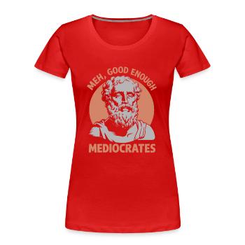 Entspannt durch Philosophie - Frauen Premium Bio T-Shirt - Rot - Vorne - Mia (176cm)