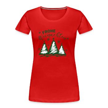 Frohe Weinachten - Frauen Premium Bio T-Shirt - Rot - Vorne - Mia (176cm)