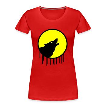 wolf full moon - Women's Premium Organic T-Shirt - red - Front - Mia (176cm)