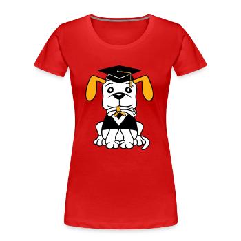Hund Schulabschluss Zeugnis Gymnasium College Abi - Frauen Premium Bio T-Shirt - Rot - Vorne - Mia (176cm)
