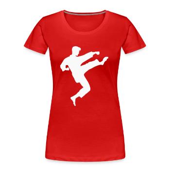 karate - Frauen Premium Bio T-Shirt - Rot - Vorne - Mia (176cm)
