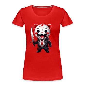 Verstecken mit Teddy - Frauen Premium Bio T-Shirt - Rot - Vorne - Mia (176cm)