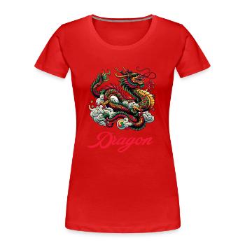 dragon china - Frauen Premium Bio T-Shirt - Rot - Vorne - Mia (176cm)