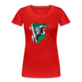 (RU) Tschetschenien Flagge in eigener Landkarte EN - Frauen Premium Bio T-Shirt - Rot - Vorne - Mia (176cm)