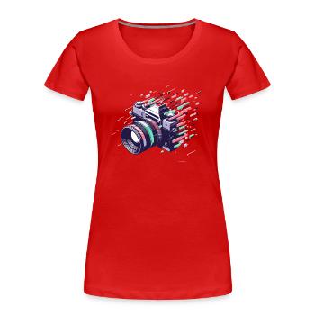 Appareil photo numérique Glitch - Art de la photographie rétro - T-shirt bio Premium Femme - rouge - Devant - Mia (176cm)