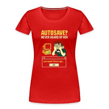 Digitaler Albtraum: Speicher vergessen - Frauen Premium Bio T-Shirt - Rot - Vorne - Mia (176cm)