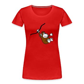 monkey - Frauen Premium Bio T-Shirt - Rot - Vorne - Mia (176cm)