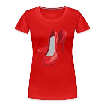 schuhe highheels schoes flipflops boots stiefel54 - Frauen Premium Bio T-Shirt - Rot - Vorne - Mia (176cm)