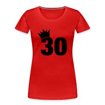 30_krone_f1 - Frauen Premium Bio T-Shirt - Rot - Vorne - Mia (176cm)