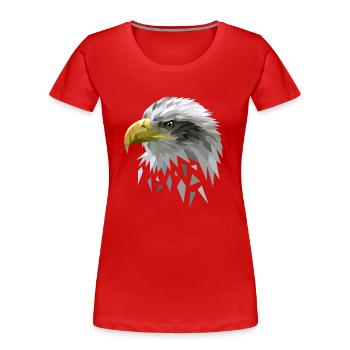 Pygargue à queue blanche low polygones géométriques - T-shirt bio Premium Femme - rouge - Devant - Mia (176cm)