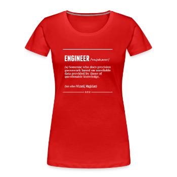 ENGINEER - Women's Premium Organic T-Shirt - red - Front - Mia (176cm)