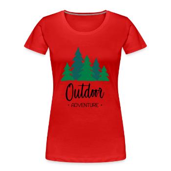 Outdoor Adventure - Frauen Premium Bio T-Shirt - Rot - Vorne - Mia (176cm)