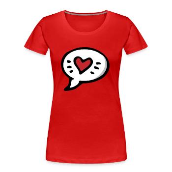 Love you - Love you - Speech bubble with heart - Women's Premium Organic T-Shirt - red - Front - Mia (176cm)