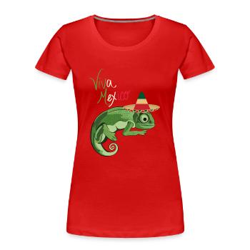 Viva Mexique Sombrero - T-shirt bio Premium Femme - rouge - Devant - Mia (176cm)