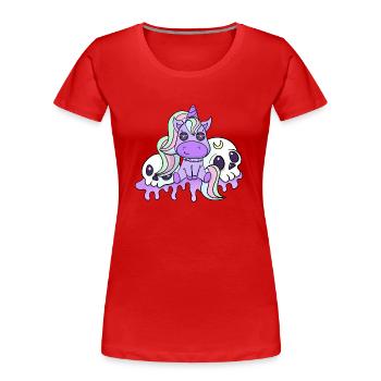 Pastell Goth gruseliges Hexen-Einhorn jetzt Gothic-Blase - Frauen Premium Bio T-Shirt - Rot - Vorne - Mia (176cm)