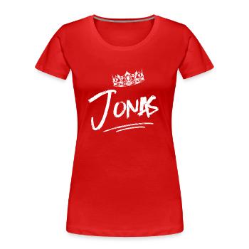 Jonas - T-shirt bio Premium Femme - rouge - Devant - Mia (176cm)