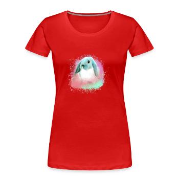 hase,graffiti,malerei,haustier,kaninchen,blau - Frauen Premium Bio T-Shirt - Rot - Vorne - Mia (176cm)