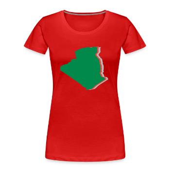 Algérie - T-shirt bio Premium Femme - rouge - Devant - Mia (176cm)