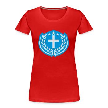 Sterne Jesus Christus Lorbeerkranz - Frauen Premium Bio T-Shirt - Rot - Vorne - Mia (176cm)