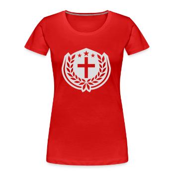 Croix Jésus-Christ Couronne de laurier - T-shirt bio Premium Femme - rouge - Devant - Mia (176cm)