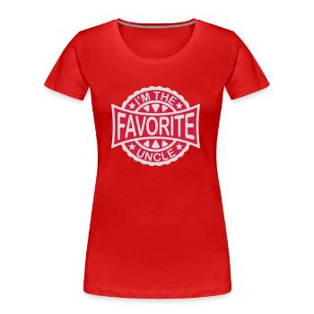 im the favorite uncle - Frauen Premium Bio T-Shirt - Rot - Vorne - Mia (176cm)