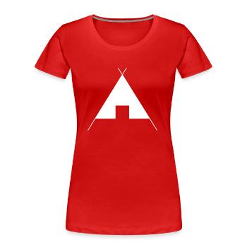 Adventure Travel Hiking Mountain - Women's Premium Organic T-Shirt - red - Front - Mia (176cm)