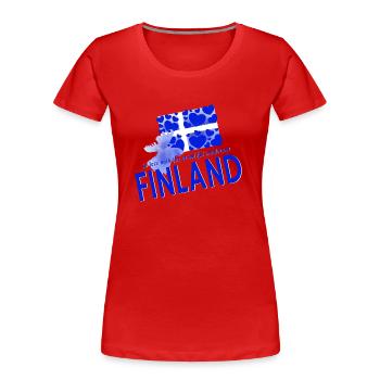 Finnland Finland - Women's Premium Organic T-Shirt - red - Front - Mia (176cm)