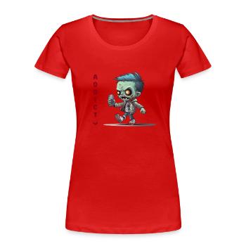Handyholiker - Frauen Premium Bio T-Shirt - Rot - Vorne - Mia (176cm)