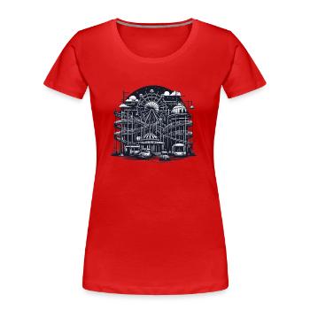 Deserted Amusement Park: Urbex Vector Art - Women's Premium Organic T-Shirt - red - Front - Mia (176cm)