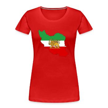 IRAN Iran - Persische Flagge - Frauen Premium Bio T-Shirt - Rot - Vorne - Mia (176cm)