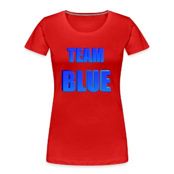 Team Blue - T-shirt bio Premium Femme - rouge - Devant - Mia (176cm)