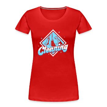 Cleaning Housekeeping Housewife Cleaner - Frauen Premium Bio T-Shirt - Rot - Vorne - Mia (176cm)
