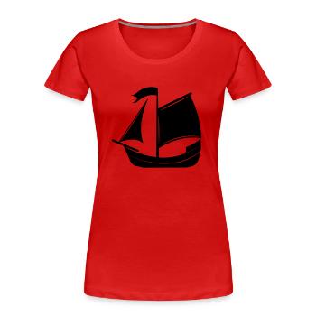 Bateau pirate - T-shirt bio Premium Femme - rouge - Devant - Mia (176cm)