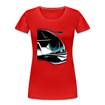 Männer Auto Design - Frauen Premium Bio T-Shirt - Rot - Vorne - Mia (176cm)