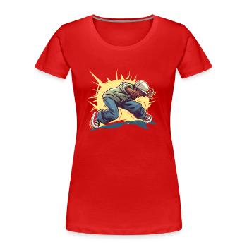 Graphique Breakdancer - T-shirt bio Premium Femme - rouge - Devant - Mia (176cm)