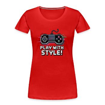 VIDEOSPIEL-CONTROLLER - Frauen Premium Bio T-Shirt - Rot - Vorne - Mia (176cm)