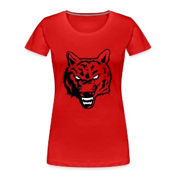 wolf - Frauen Premium Bio T-Shirt - Rot - Vorne - Mia (176cm)