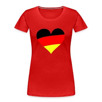 Heart Germany - Frauen Premium Bio T-Shirt - Rot - Vorne - Mia (176cm)