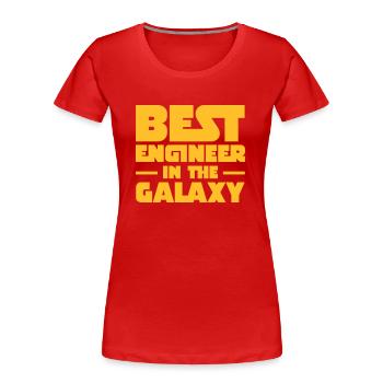 Best Engineer In The Galaxy - Frauen Premium Bio T-Shirt - Rot - Vorne - Mia (176cm)