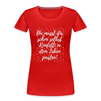 Konfetti - Frauen Premium Bio T-Shirt - Rot - Vorne - Mia (176cm)
