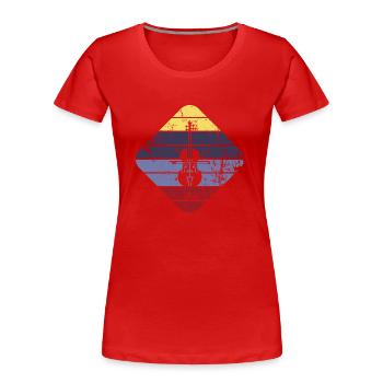 Cello - Frauen Premium Bio T-Shirt - Rot - Vorne - Mia (176cm)