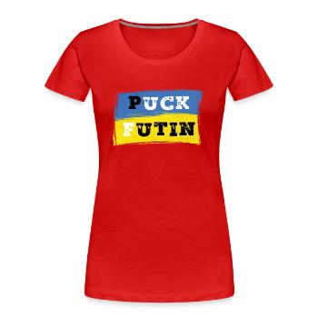 Puck Futin - Ukraine - Frauen Premium Bio T-Shirt - Rot - Vorne - Mia (176cm)