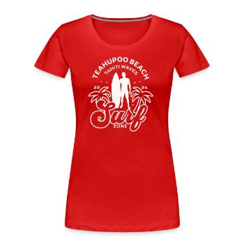 Teahupoo beach Tahiti waves - T-shirt bio Premium Femme - rouge - Devant - Mia (176cm)