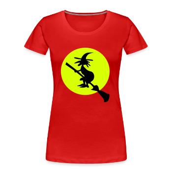 Hexe und Vollmond - Frauen Premium Bio T-Shirt - Rot - Vorne - Mia (176cm)