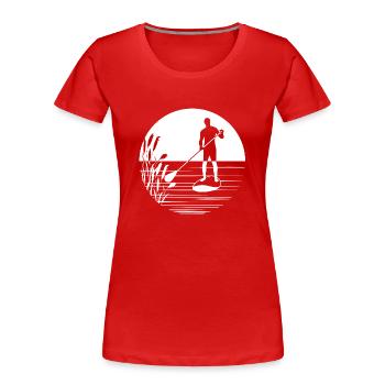 SOUPER - T-shirt bio Premium Femme - rouge - Devant - Mia (176cm)
